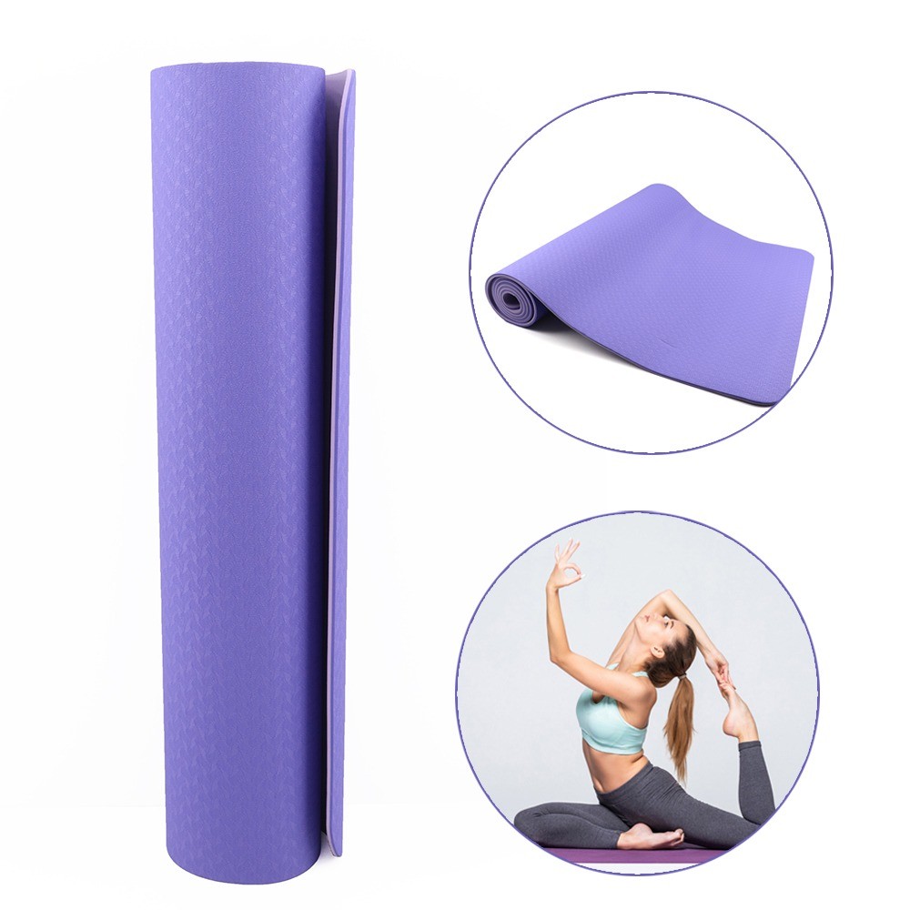 Original Yoga Matt 6 mm İki Tərəfli Mor Rəngli Yoqa Plastes Matı